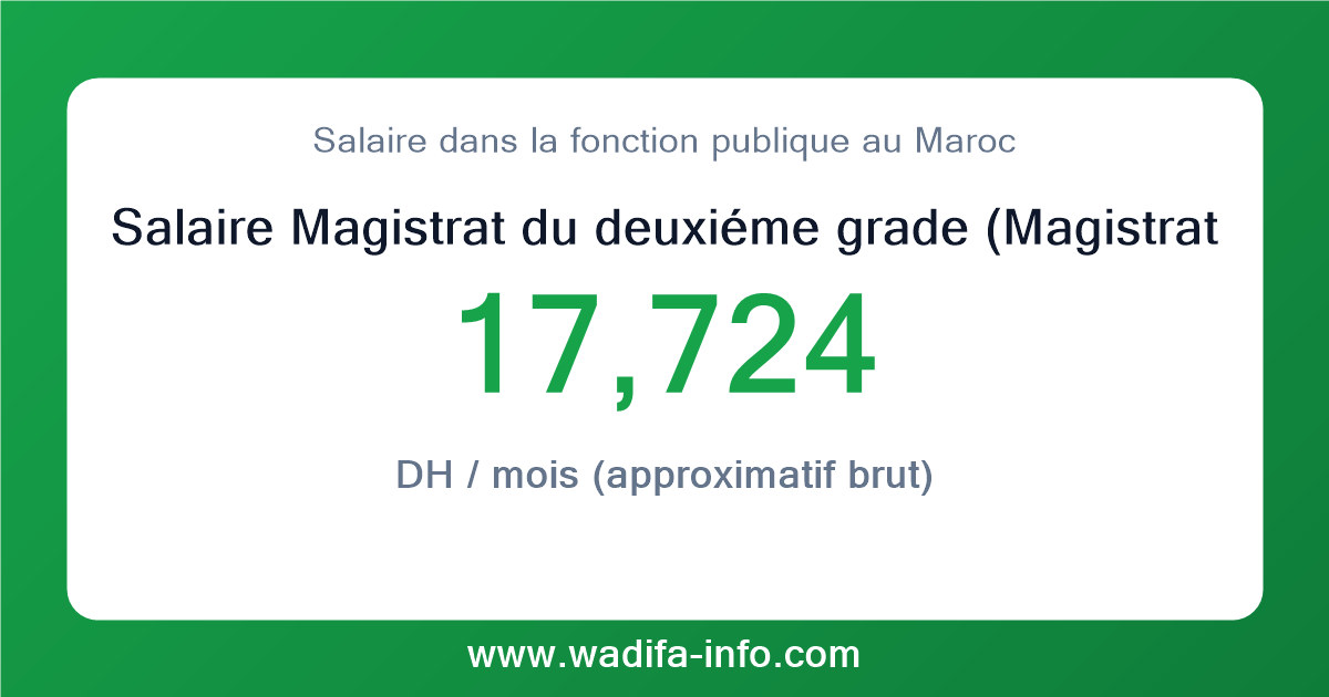 Salaire Magistrat du deuxiéme grade (Magistrats) au Maroc 2026 — grille officielle de la fonction publique