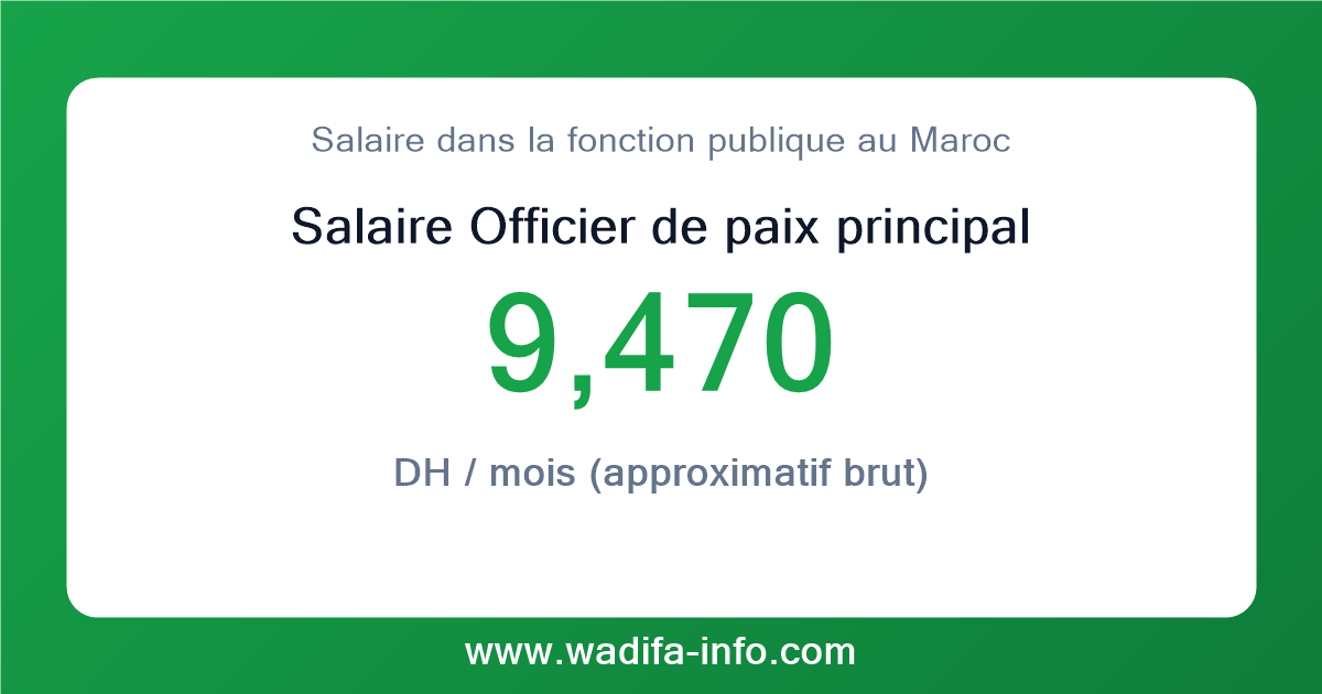 Salaire Officier de paix principal au Maroc 2026 — grille officielle de la fonction publique