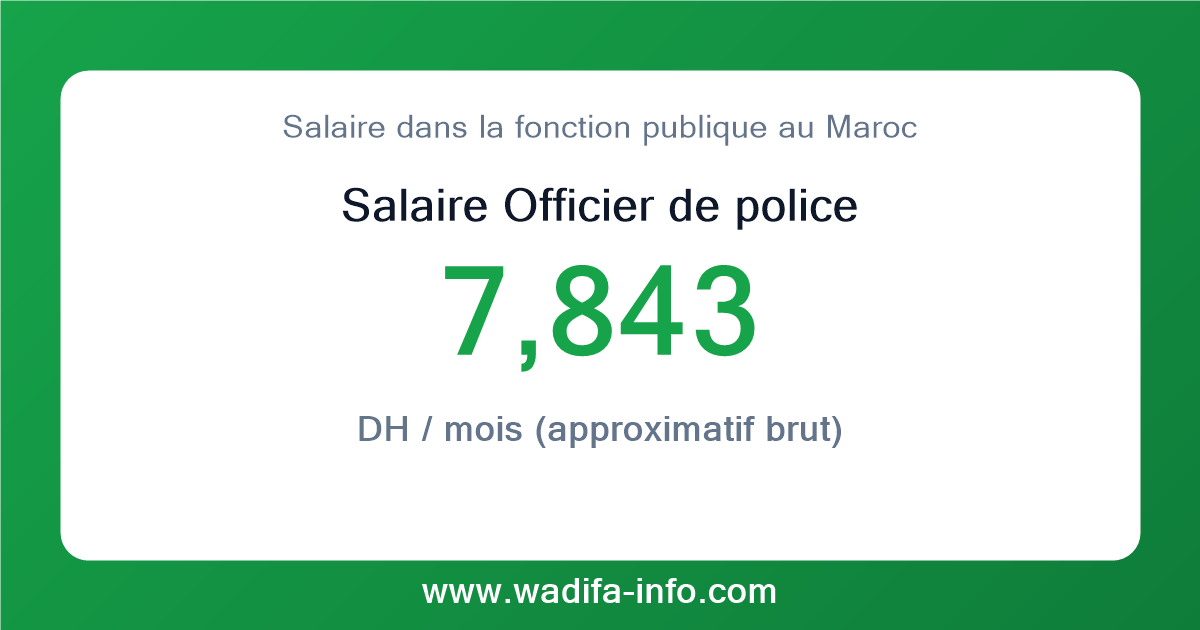 Salaire Officier de police au Maroc 2026 — grille officielle de la fonction publique