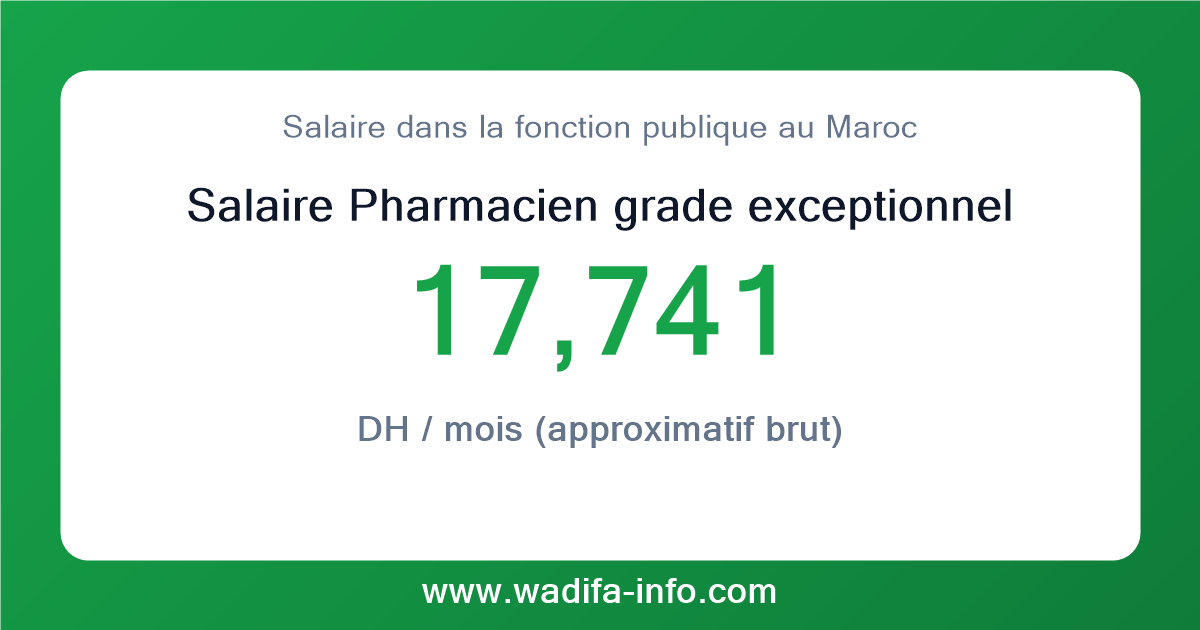 Salaire Pharmacien grade exceptionnel au Maroc 2026 — grille officielle de la fonction publique