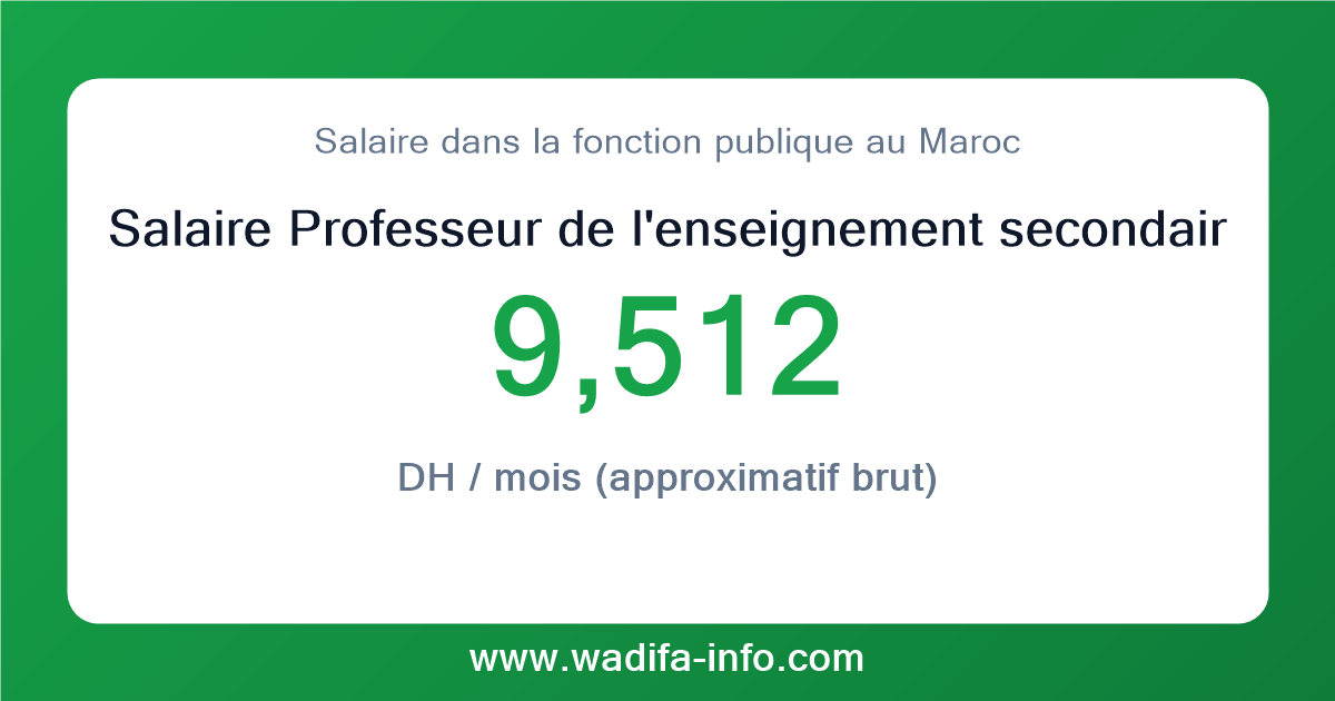 Salaire Professeur de l'enseignement secondaire collégial 1er grade au Maroc 2026 — grille officielle de la fonction publique