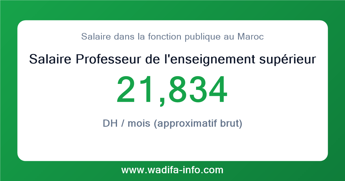 Salaire Professeur de l'enseignement supérieur au Maroc 2026 — grille officielle de la fonction publique