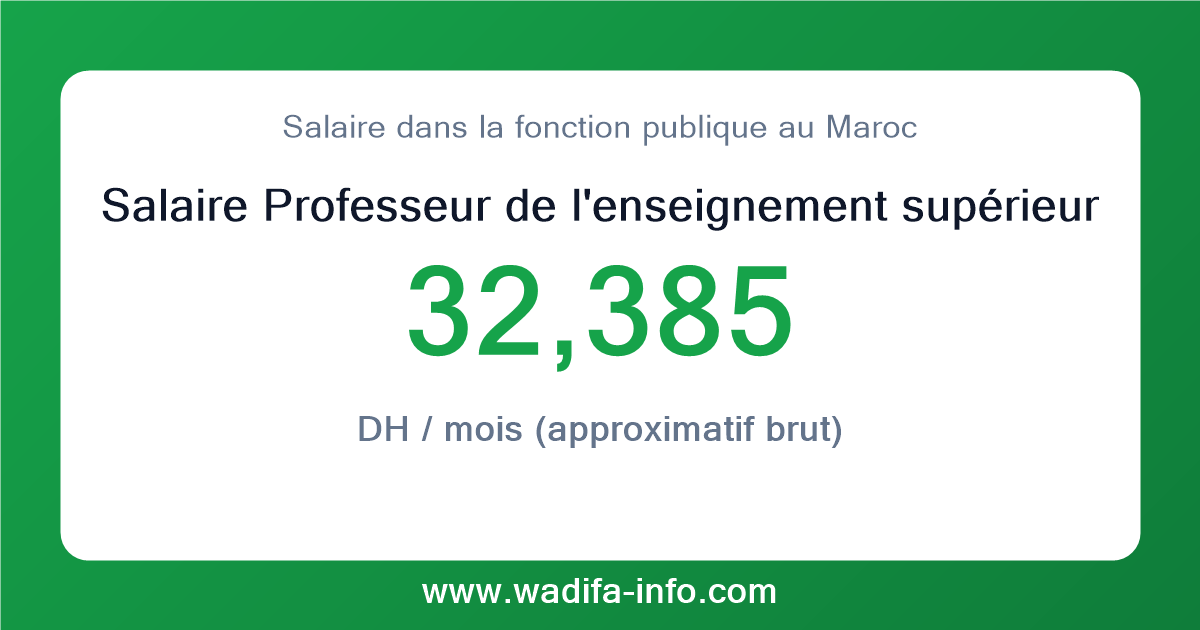 Salaire Professeur de l'enseignement supérieur de grade "A" (Médecine et Pharmacie) au Maroc 2026 — grille officielle de la fonction publique