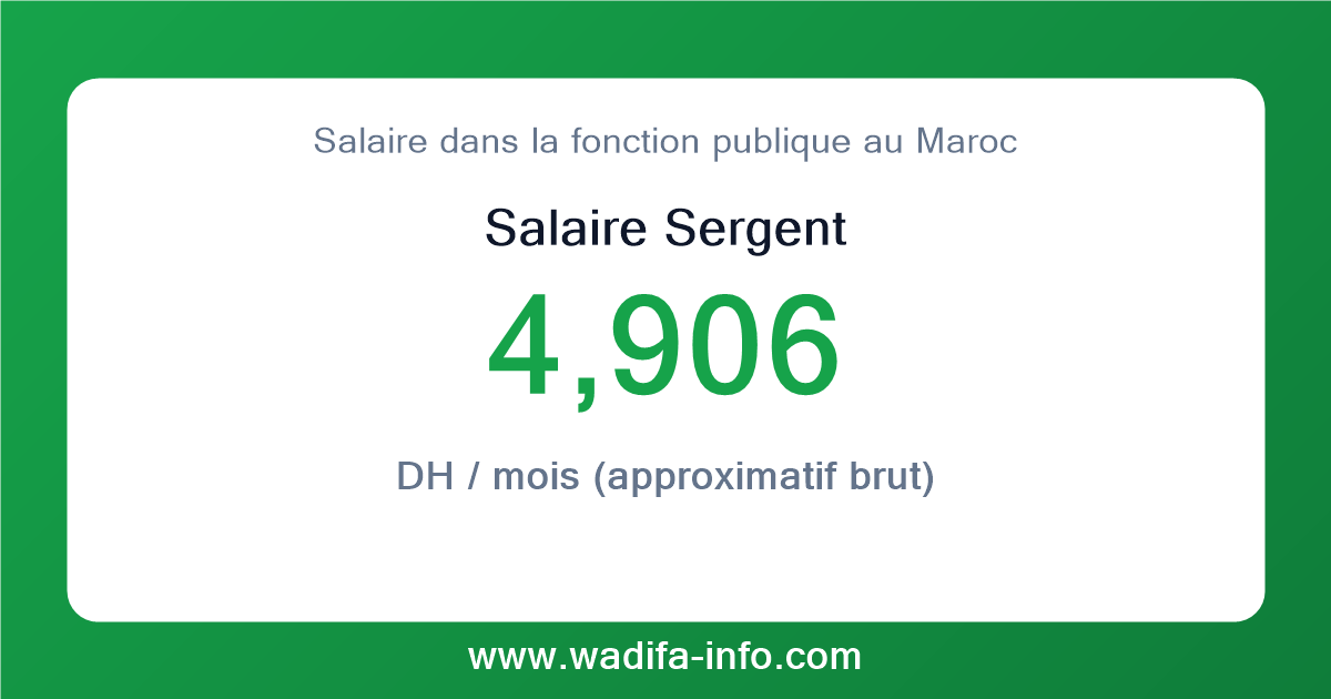 Salaire Sergent au Maroc 2026 — grille officielle de la fonction publique