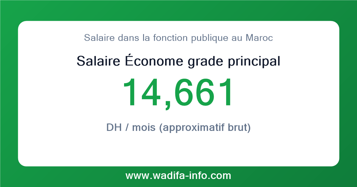Salaire Économe grade principal au Maroc 2026 — grille officielle de la fonction publique
