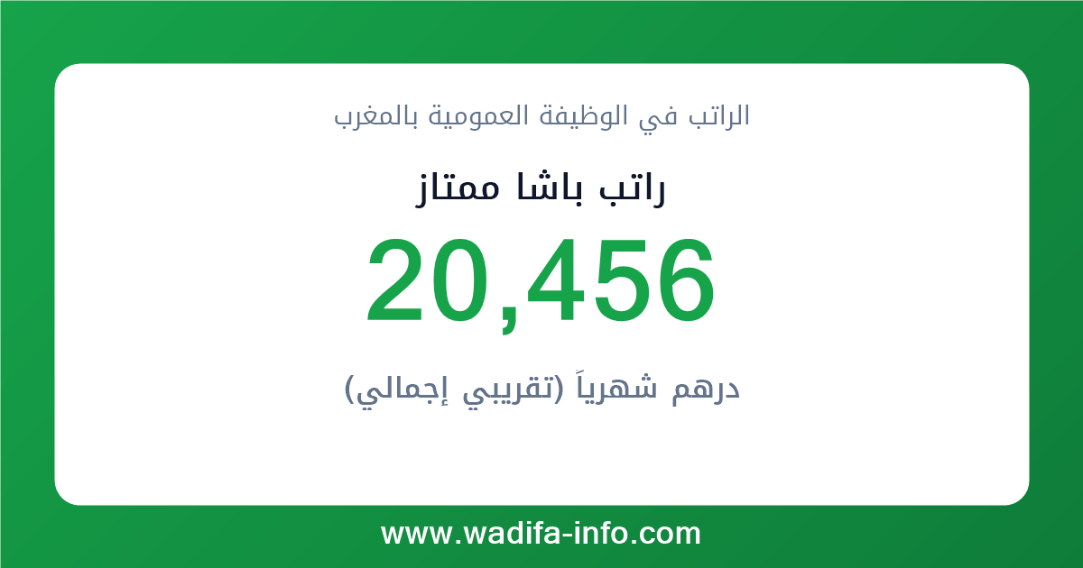 راتب باشا ممتاز في المغرب 2026 — شبكة الأجور والتعويضات بالوظيفة العمومية