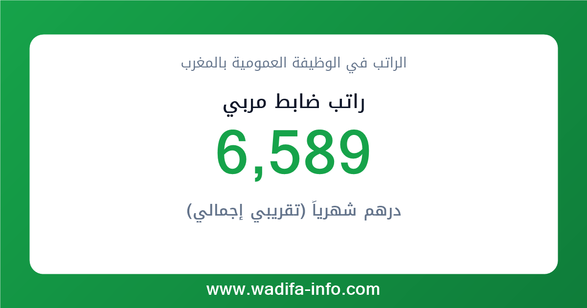 راتب ضابط مربي في المغرب 2026 — شبكة الأجور والتعويضات بالوظيفة العمومية