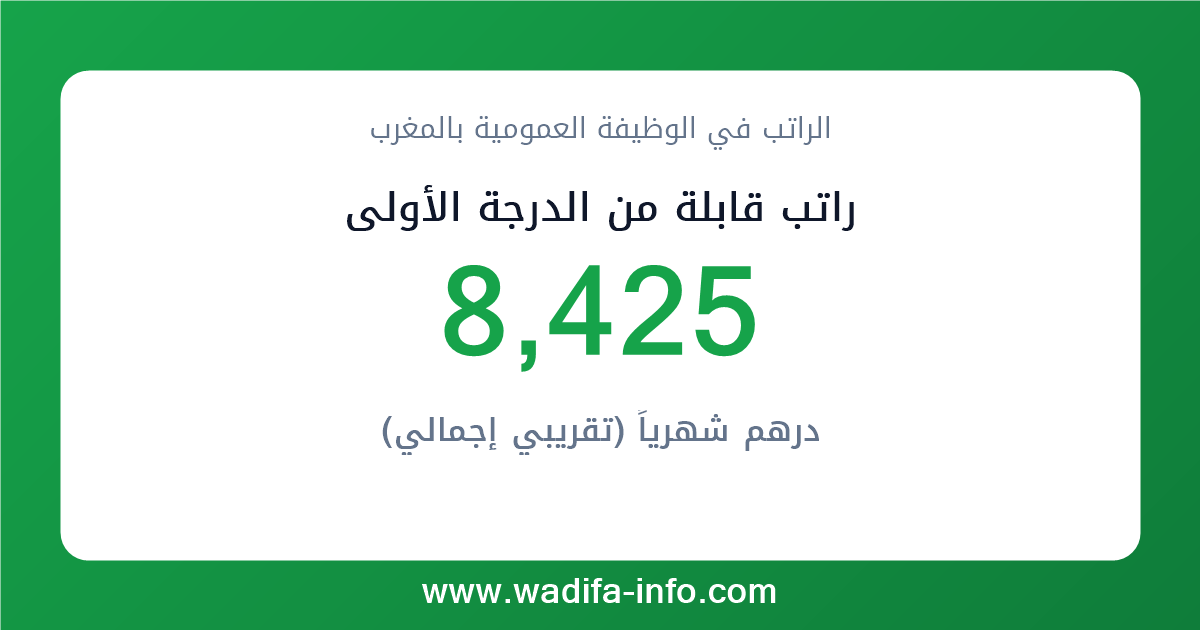 راتب قابلة من الدرجة الأولى في المغرب 2026 — شبكة الأجور والتعويضات بالوظيفة العمومية
