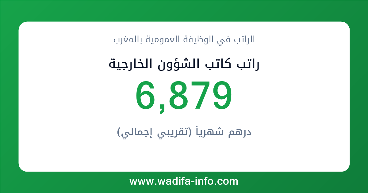 راتب كاتب الشؤون الخارجية في المغرب 2026 — شبكة الأجور والتعويضات بالوظيفة العمومية