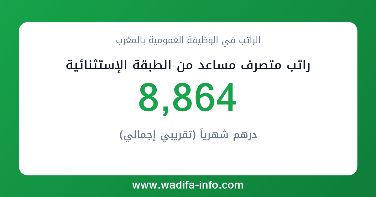 راتب متصرف مساعد من الطبقة الإستثنائية في المغرب 2026 — شبكة الأجور والتعويضات بالوظيفة العمومية