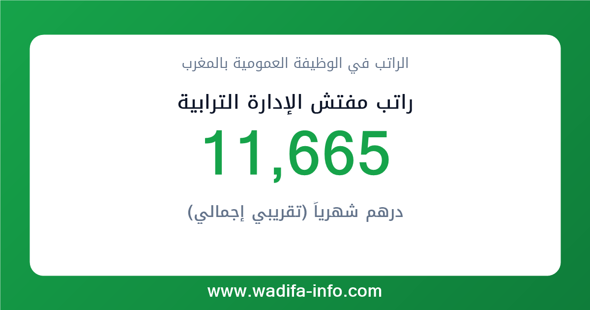 راتب مفتش الإدارة الترابية في المغرب 2026 — شبكة الأجور والتعويضات بالوظيفة العمومية